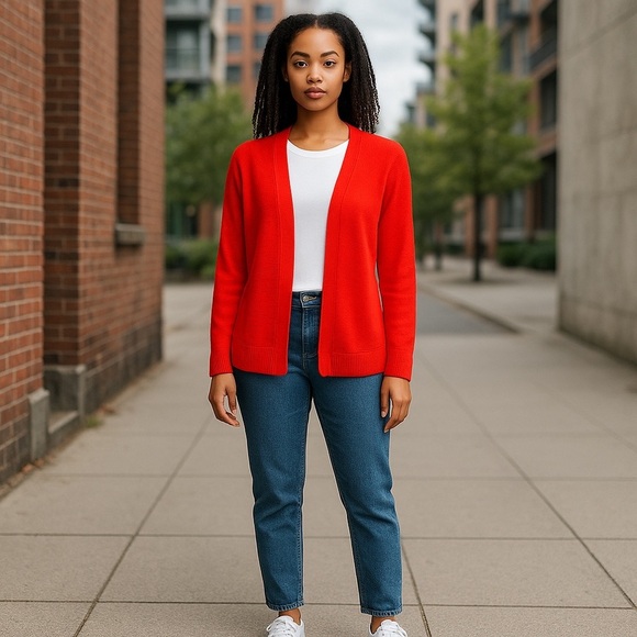 Worthington Sweaters - Women’s Worthington Red Sweater Cardigan Size Large Acrylic